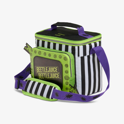 Angle View  Beetlejuice Beetlejuice™ Square Lunch Cooler Bag::::Additional storage pocket