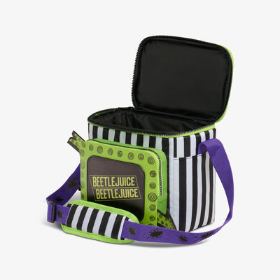 Open View | Beetlejuice Beetlejuice™ Square Lunch Cooler Bag::::Insulated liner 