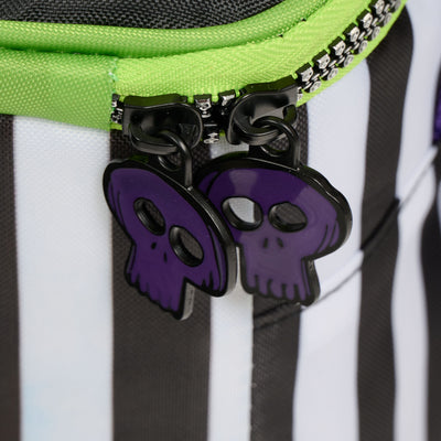 Details View | Beetlejuice Beetlejuice™ Square Lunch Cooler Bag::::Skull zipper pull