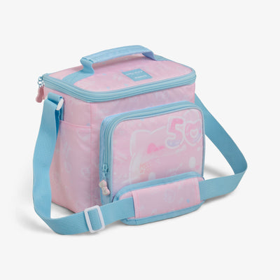 Angle View | Hello Kitty® 50th Anniversary Square Lunch Cooler Bag::::GRS recycled material
