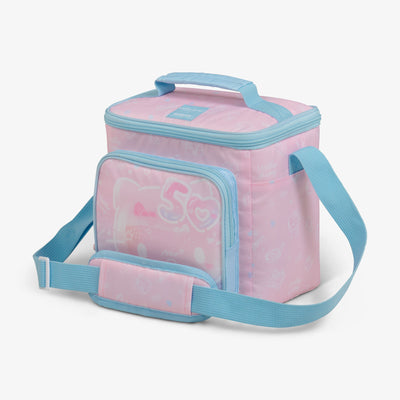Angle View | Hello Kitty® 50th Anniversary Square Lunch Cooler Bag::::Additional storage pocket