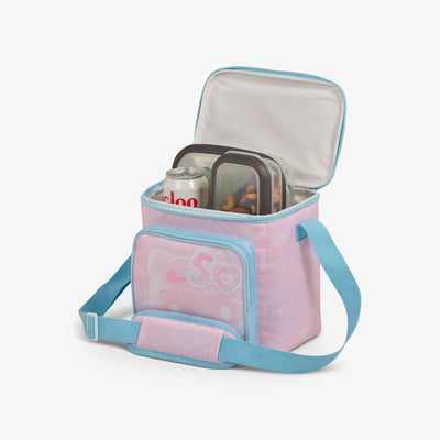 Open View | Hello Kitty® 50th Anniversary Square Lunch Cooler Bag::::Insulated liner 
