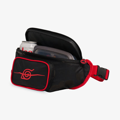 Open View | NARUTO SHIPPUDEN Akatsuki Fanny Pack::::Zippered main compartment