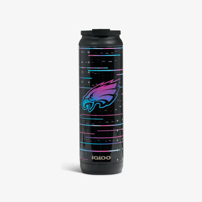 Front View | NFL Neon Philadelphia Eagles 20 Oz Flip ‘n’ Sip Tumbler::::Limited-edition NFL Neon design