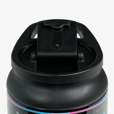 Lid Open View | NFL Neon Pittsburgh Steelers 20 Oz Flip ‘n’ Sip Tumbler::::Leakproof Flip ‘n’ Sip lid