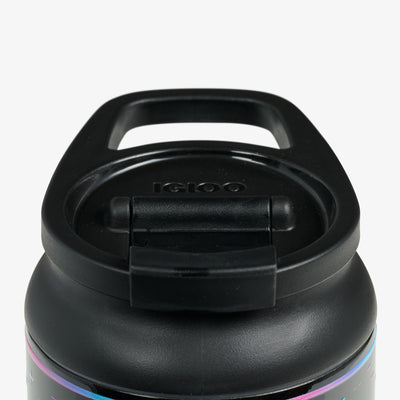 Lid Closed View | NFL Neon Pittsburgh Steelers 20 Oz Flip ‘n’ Sip Tumbler::::Ergonomic handle