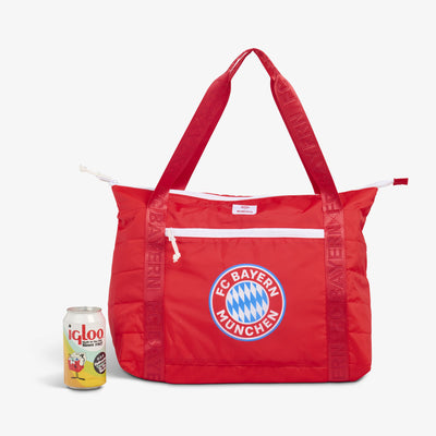 Size View | FC Bayern München Packable Puffer 20-Can Cooler Bag::::Holds up to 20 cans 