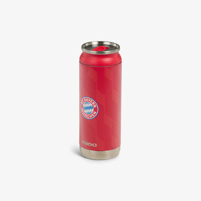 Angle View | FC Bayern München 16 Oz Can::::Sliding mouth-opening tab 
