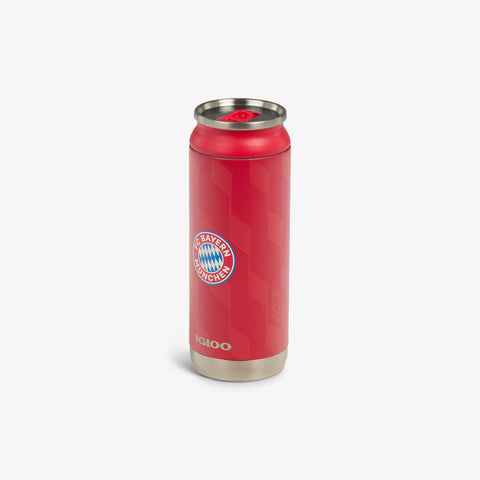 Angle View | FC Bayern München 16 Oz Can::::Sliding mouth-opening tab 
