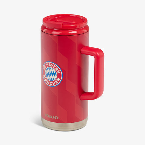 Angle View | FC Bayern München 1L Beer Mug::::Durable stainless steel  