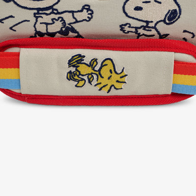 Strap View | Snoopy Disco Party Square Lunch Cooler Bag::::Embroidered Woodstock  