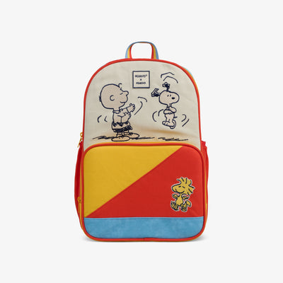 Front View | Snoopy Disco Party 24-Can Backpack::::Embroidered character artwork 