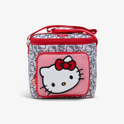 Front View | Hello Kitty® Classic Square Lunch Cooler Bag::::Fuzzy Hello Kitty face 