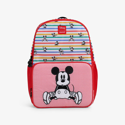 Front View | Disney Mickey Mouse Stripe 24-Can Backpack::::Mickey Mouse detail on pocket 