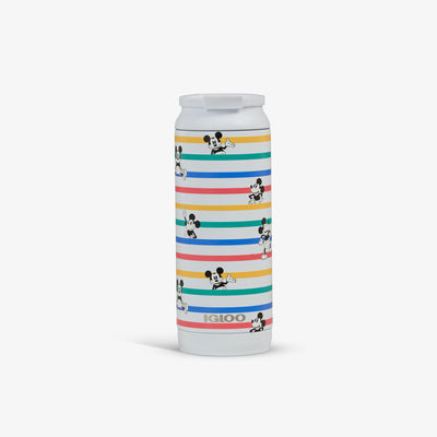 Front View | Disney Mickey Mouse Stripe 16 Oz Flip ‘n’ Sip Tumbler::::Matte 3D character print 