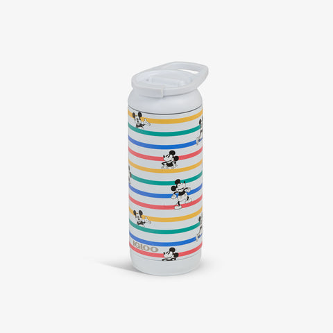 Angle View | Disney Mickey Mouse Stripe 16 Oz Flip ‘n’ Sip Tumbler::::Fits in standard cup holders 