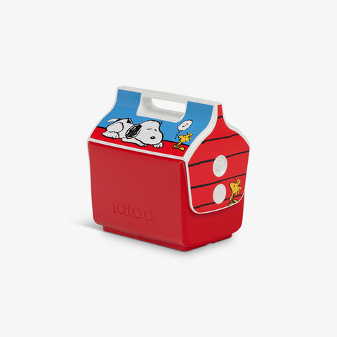Angle View | Snoopy’s Doghouse Little Playmate 7 Qt Cooler::::Original side push-button 