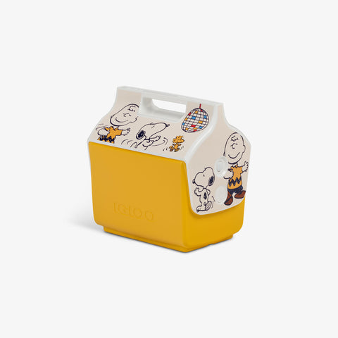 Angle View | Snoopy Disco Party Little Playmate 7 Qt Cooler::::Original side push-button 