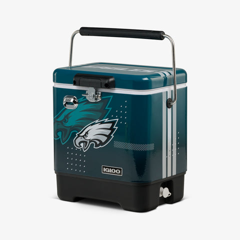 Angle View | NFL  Legacy 20 Qt Cooler::Eagles::Secure & easy to carry 