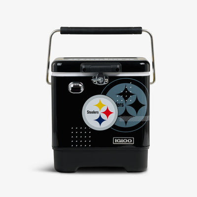 Front View | NFL Legacy 20 Qt Cooler::Steelers::Durable steel exterior 