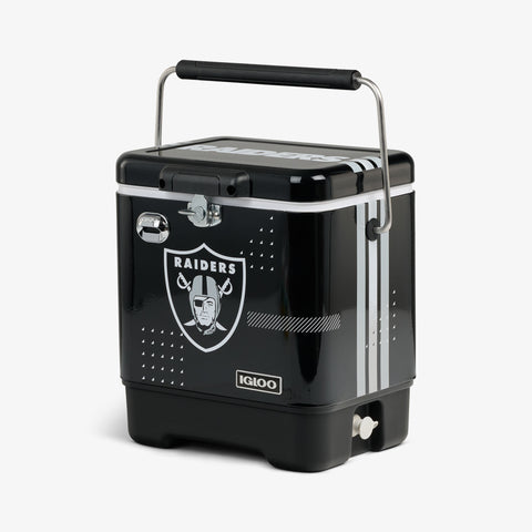 Angle View | NFL  Legacy 20 Qt Cooler::Raiders::Secure & easy to carry 