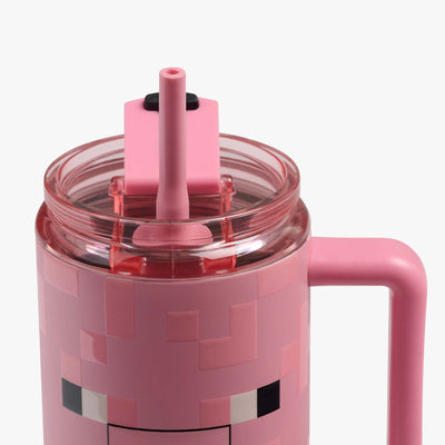 Straw View | Minecraft Pig 32 Oz Travel Mug::::Silicone straw