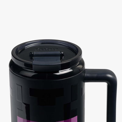 Lid Closed View | Minecraft Enderman 32 Oz Travel Mug::::Leakproof lid & leak-resistant straw