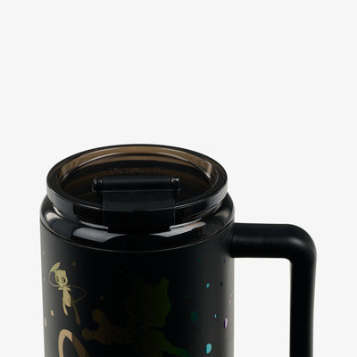 Lid Closed View | Pokémon Mew & Mewtwo 32 Oz Travel Mug::::Leakproof lid & leak-resistant straw