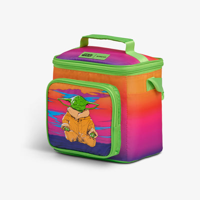 Angle View | Star Wars™ Grogu Neon Square Lunch Cooler Bag::::Storage pocket