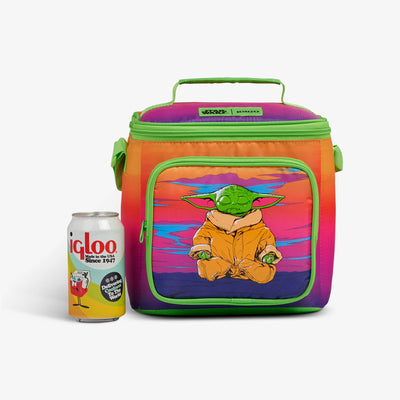 Size View | Star Wars™ Grogu Neon Square Lunch Cooler Bag::::Holds up to 9 cans