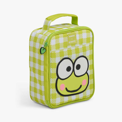 Angle View | Keroppi™ Slim Lunch Cooler Bag::::All-over gingham pattern  