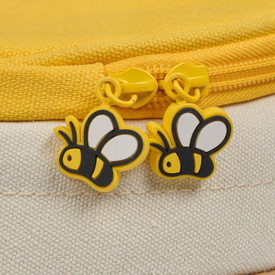 Zipper View | Disney Winnie the Pooh Hunny Pot Cooler Bag::::Silicone bee zipper pulls