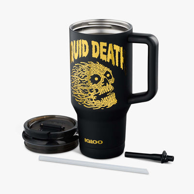 Parts View | Liquid Death 32 Oz Cold-Blooded Travel Mug::::Double-wall, vacuum-insulated
