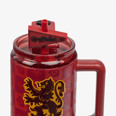 Straw View | HARRY POTTER HOGWARTS™ House 32 Oz Travel Mug::Gryffindor::Leak-resistant straw w/charm