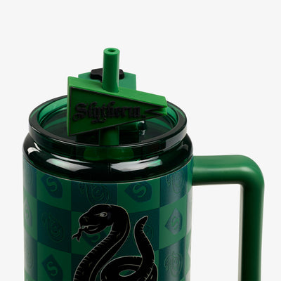 Straw View | HARRY POTTER HOGWARTS™ House 32 Oz Travel Mug::Slytherin::Leak-resistant straw w/charm