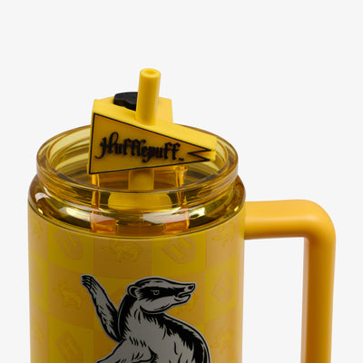 Straw View | HARRY POTTER HOGWARTS™ House 32 Oz Travel Mug::Hufflepuff::Leak-resistant straw w/charm
