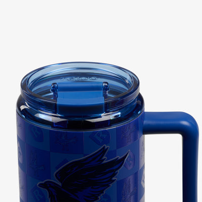 Lid Closed View | HARRY POTTER HOGWARTS™ House 32 Oz Travel Mug::Ravenclaw::Leakproof flip ‘n’ sip lid