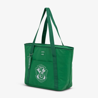 Angle View | HARRY POTTER HOGWARTS™ House 26-Can Tote Cooler::Slytherin::Storage pocket