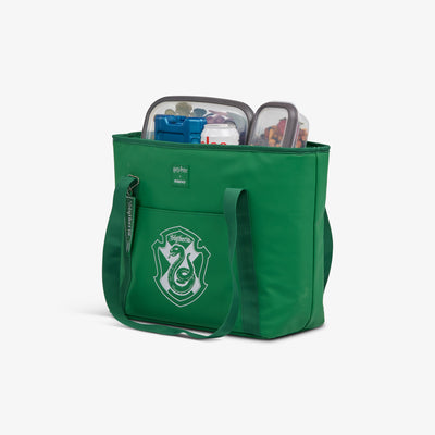 Packed View | Front View | HARRY POTTER HOGWARTS™ House 26-Can Tote Cooler::Slytherin::Insulated liner