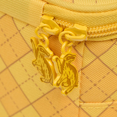 Zipper View | HARRY POTTER HOGWARTS™ House Square Lunch Cooler::Hufflepuff::Enamel emblem zipper pulls
