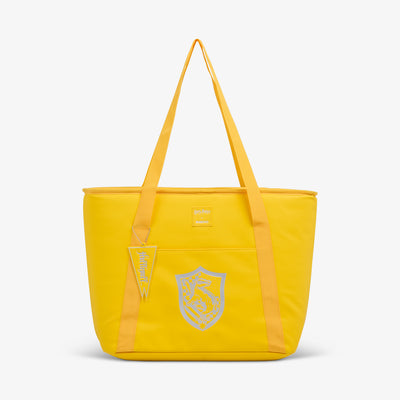 Front View | HARRY POTTER HOGWARTS™ House 26-Can Tote Cooler::Hufflepuff::Debossed foil house emblem