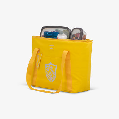 Packed View | Front View | HARRY POTTER HOGWARTS™ House 26-Can Tote Cooler::Hufflepuff::Insulated liner