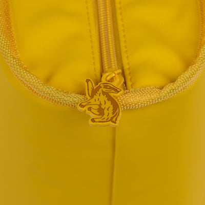Zipper View | HARRY POTTER HOGWARTS™ House 26-Can Tote Cooler::Hufflepuff::Enamel emblem zipper pulls