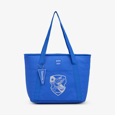 Front View | HARRY POTTER HOGWARTS™ House 26-Can Tote Cooler::Ravenclaw::Debossed foil house emblem