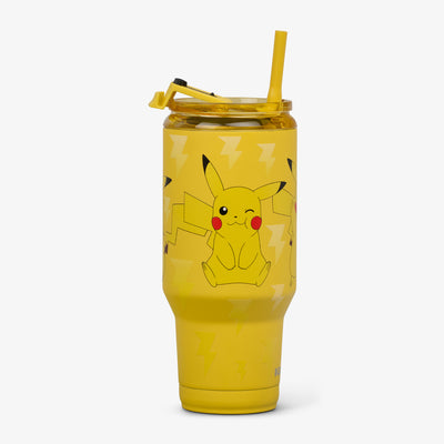 Side View | Pokémon 32 Oz Travel Mug::Pikachu::Hot/cold compatible