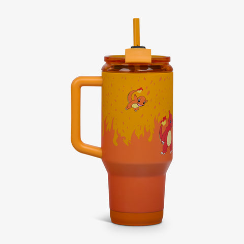 Back View | Pokémon 32 Oz Travel Mug::Charmander::Fits most cup holders