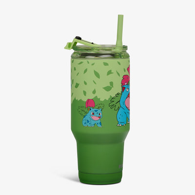 Side View | Pokémon 32 Oz Travel Mug::Bulbasaur::Hot/cold compatible