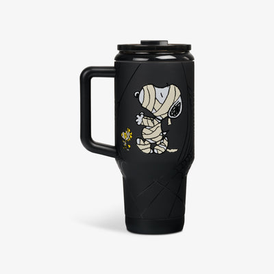 Back View | Snoopy Mummy 32 Oz Travel Mug::::Side handle