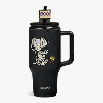Front View | Snoopy Mummy 32 Oz Travel Mug::::Fits most cup holders
