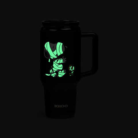 Glow in the Dark View | Snoopy Mummy 32 Oz Travel Mug::::Glow-in-the-dark Snoopy